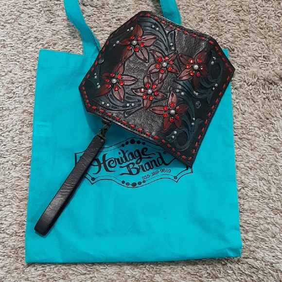 heritage brand Handbags - Heritage Brand Black and Red Floral Mini